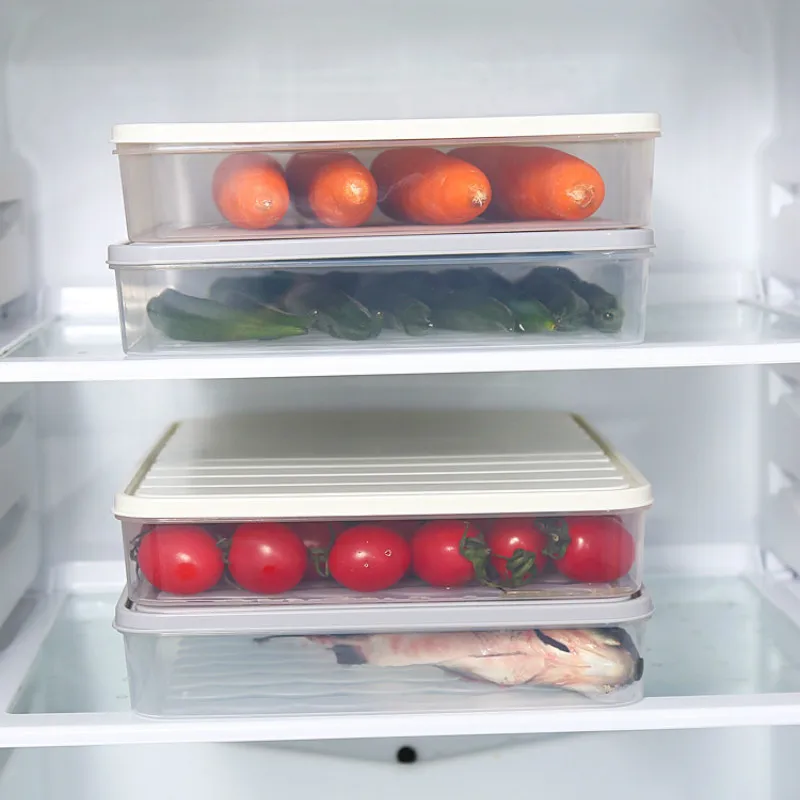 Холодильник ящик для хранения прямоугольный пластиковый с крышкой Герметичный пищевой герметичный ящик для хранения Коробка для хранения замороженные пельмени коробка LB11710