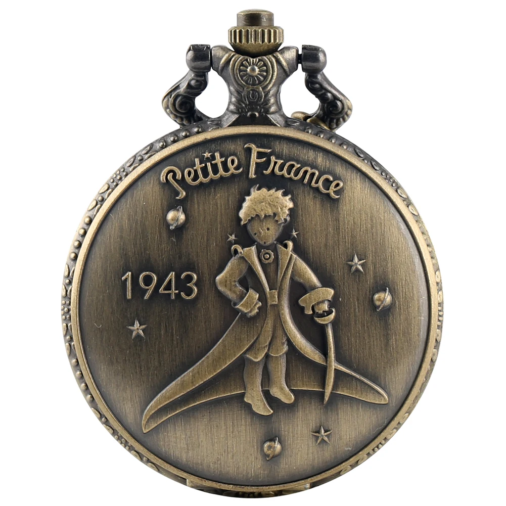 Винтажные бронзовые маленькие тема принца карманные часы кулон часы ожерелье часы Подарки для мальчиков девочек дети Petit Prince Relgio