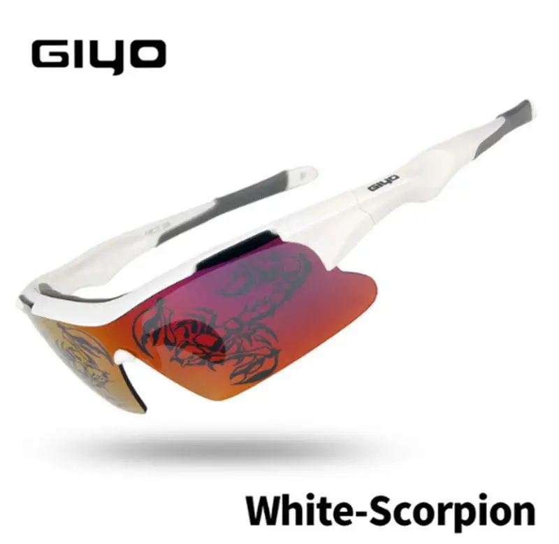 GIYO поляризованные велосипедные очки UV400 Защита объектива MTB дорожный велосипед Спорт на открытом воздухе велосипедные солнцезащитные очки, снаряжение для велосипедистов - Цвет: White Scorpion