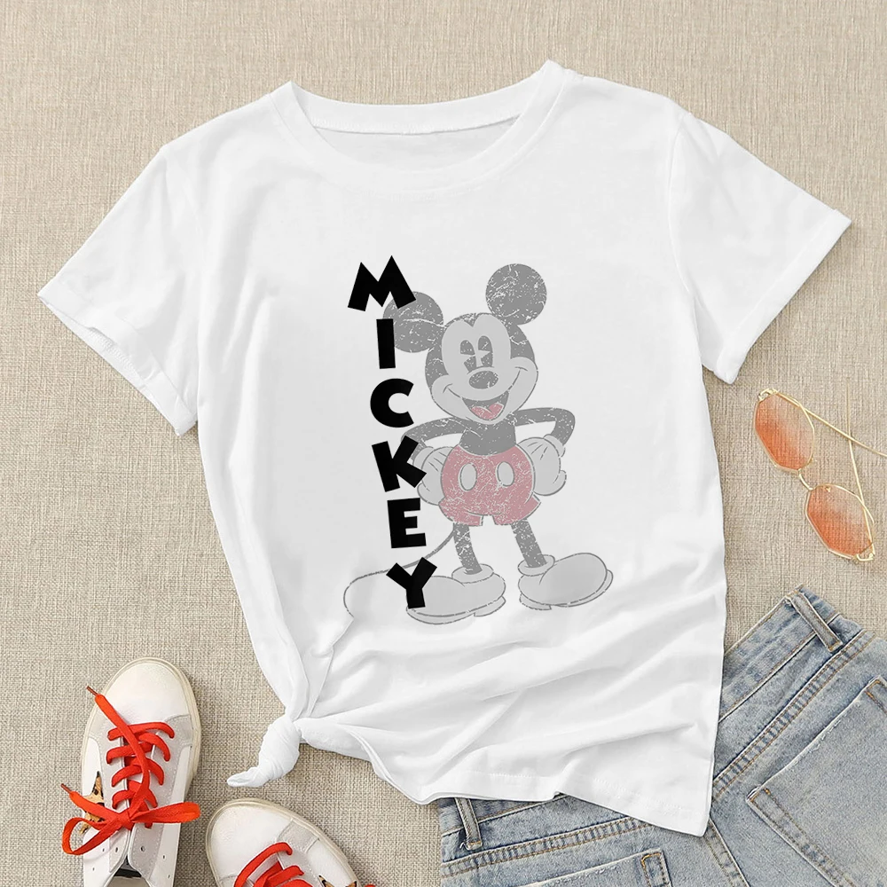 Plus Size 3XL Women T Shirts Fashion Minnie Mouse Print Short Sleeve Summer T-Shirt Female Tops Woman Casual Tshirt long sleeve t shirts