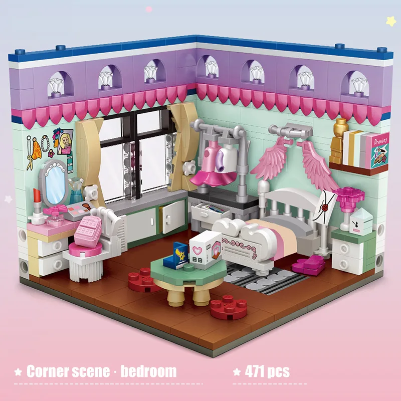 Лоз мини-блоки счастливый дом спальня гостиной Модели Строительные блоки алмазные фигурки кирпичи развивающие игрушки для детей - Цвет: Without original box