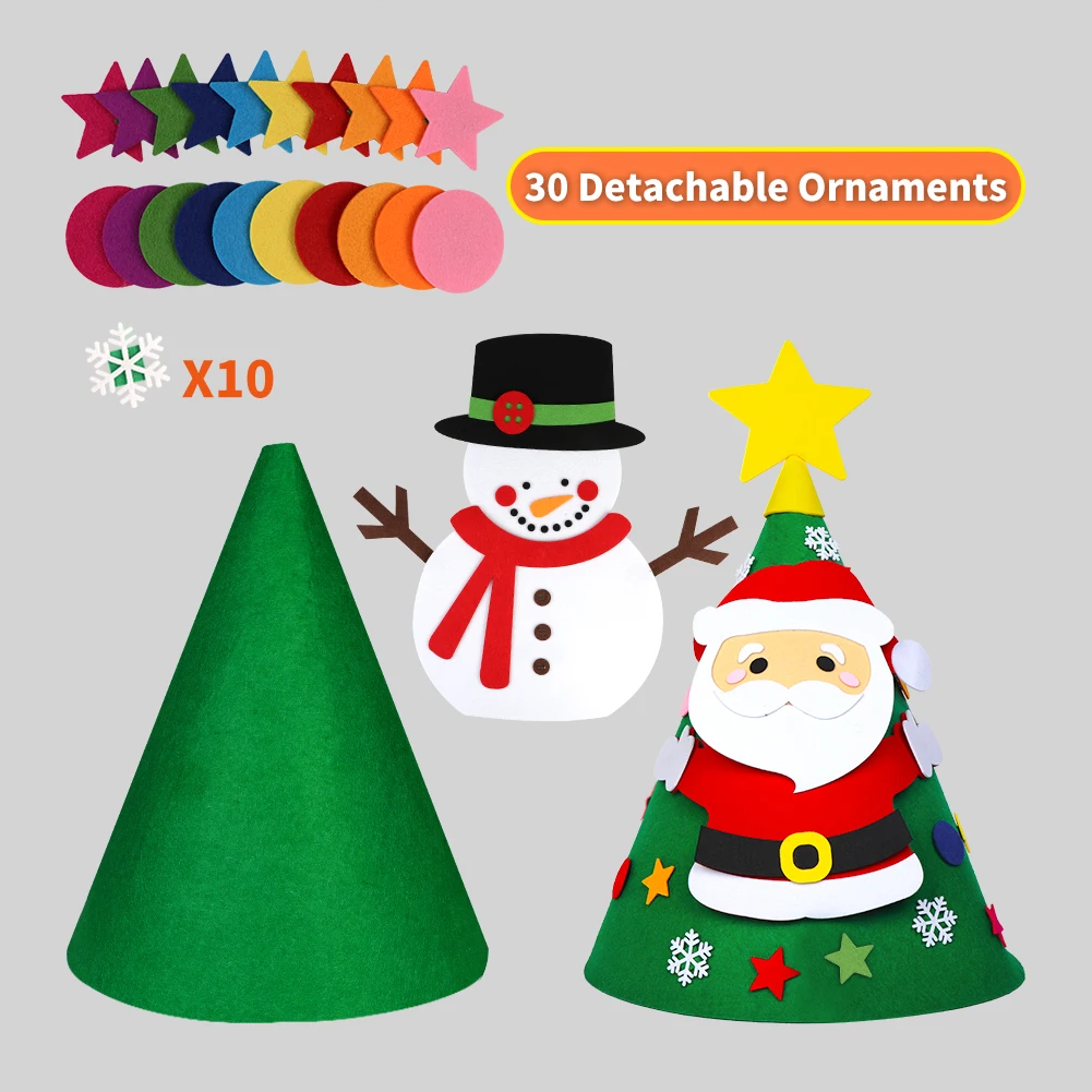 OurWarm, 3D, сделай сам, войлочная Рождественская елка, рождественские украшения для дома, для малышей, Рождественская игрушка, подарки, год,, Navida, Санта, снеговик