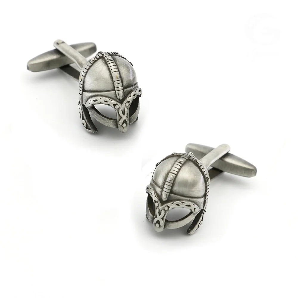 

Film Design Sparta Warrior Helmet Cufflinks For Men Quality Brass Material Vintage Color Cuff Links Wholesale&retail
