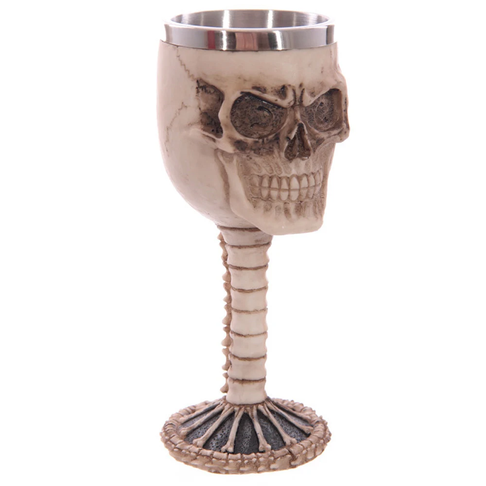 Resin Skull Cup Stainless Steel 3D Pattern Goblet Beer Milk Coffee Tankard Drinkware for Halloween Decoration Gift | Дом и сад