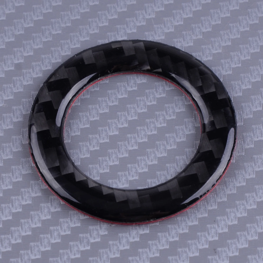 

DWCX Carbon Fiber Black Ignition Push Button Ring Cover Engine Start Stop Decor Trim Fit for Infiniti Q50 2014-2016 2017 2018
