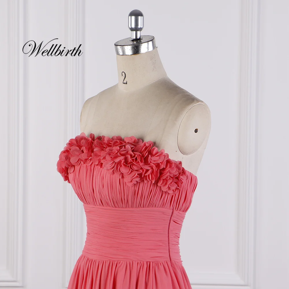 Реальное изображение Wellbirth платье подружки невесты robe d'd'honneur без рукавов шифон vestido madrinha