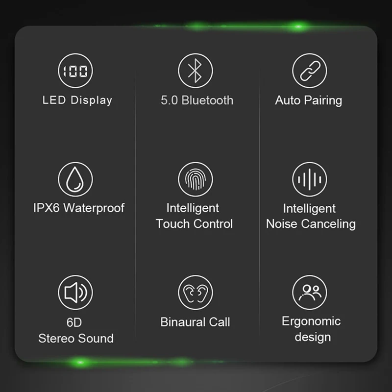 XG23 Bluetooth 5,0 наушники TWS беспроводная гарнитура светодиодный дисплей спортивные водонепроницаемые наушники