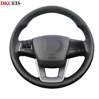 

DIY Hand-stitched Black Soft PU Artificial Leather Car Steering Wheel Cover for Hyundai ix25 2014-2016 Creta 2017 2016