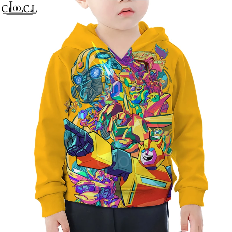  Family Fitted Cartoon Autobots Transformation Robot Hoodies Boy Girl 3D Print Hornet Funny Baby Hoo