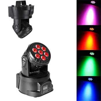 

Voice Control LED Stage Light 7x10W Moving Head RGBWA +UV Professional for Effect stage for Disco DJ Music Party Club Dance Lamp