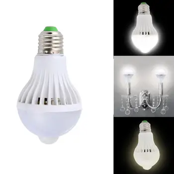 

E27 5W-9W PIR Infrared Motion Sensor Detection Auto Lamp LED Light Bulb 220V