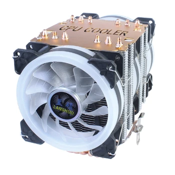 

LANSHUO 6 Copper Tube CPU Heat Sink I3 I5 I7 I9 Motherboard Fan AMD3 AM4(3-Wire Three-Fan Aurora Colorful Lights)
