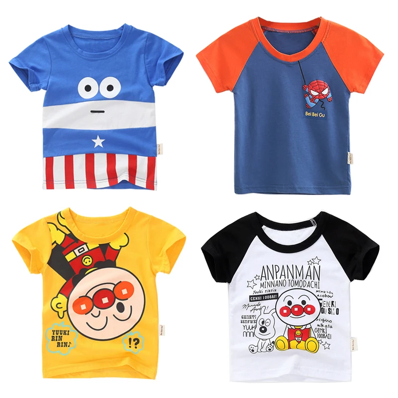 Новая детская футболка Marvel Anpanman летние детские футболки с рисунками для