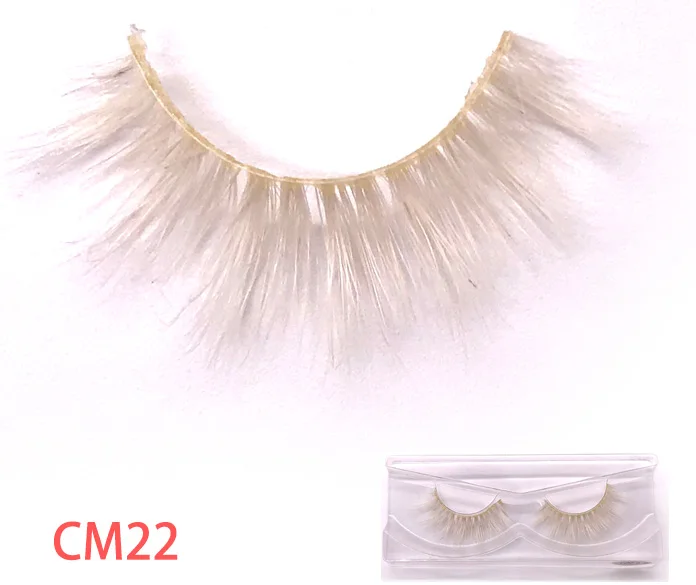 CM22 Новые 3D норковые ресницы торговля косметикой цветные ресницы натуральные длинные индивидуальные толстые пушистые драматические объемные мягкие Накладные ресницы - Color: CM22