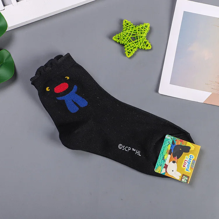 Женские носки с рисунками из мультфильмов; теплые милые носки Kawaii; забавная уличная одежда из хлопка; Модные Повседневные Дышащие носки в Корейском стиле; Calcetines Happy - Цвет: 1