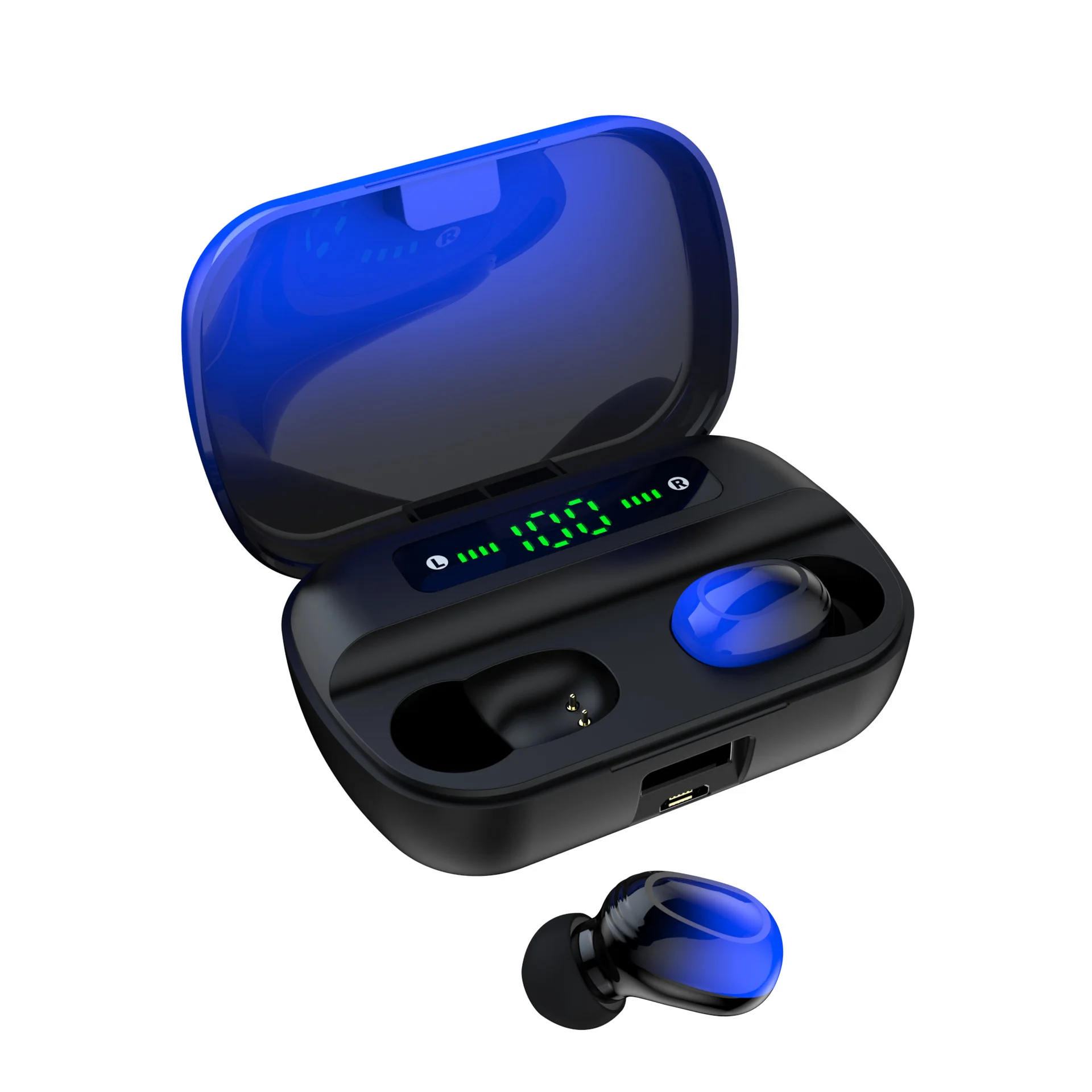 Fones de Ouvido à Prova Cabeça com Cancelamento sem Fio Bluetooth Dwireless Água Esportes Ruído Case Carregamento Fone Estéreo Display Led 1 Sem fio bluetooth fones de ouvido à