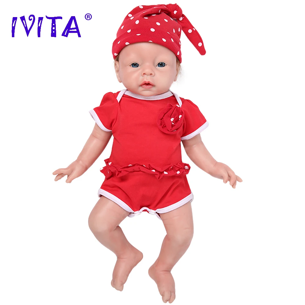Реалистичная силиконовая кукла младенец IVITA WG1506RH 51 см 3 2 кг полностью с открытыми