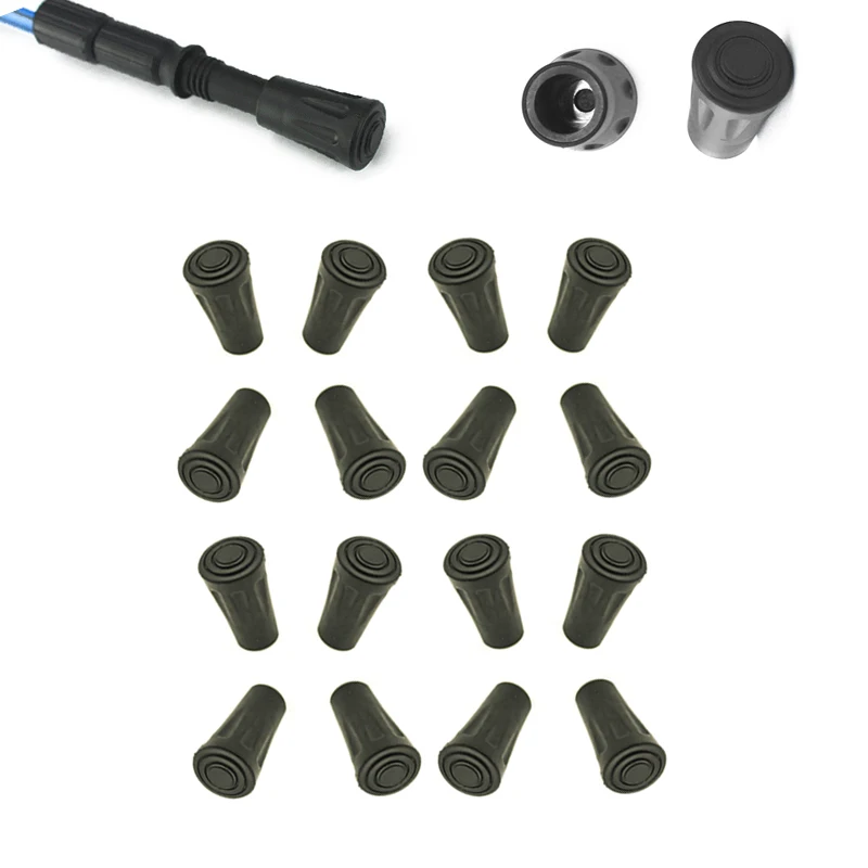 16Pcs outdoor camp hike protector cap tip rubber Trekking pole nordic walk stick cane climb replacement alpenstock