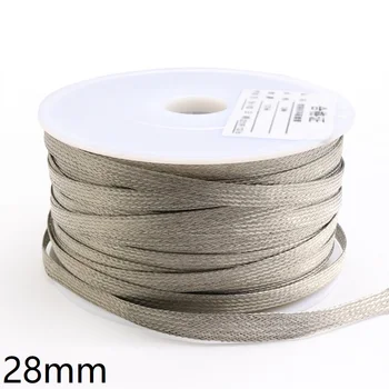

Width 26mm Tinned Copper Braided Cable Sleeve Anti Interference Wire Wrap Signal Shield Protector Audio Line Screen Metal Sheath