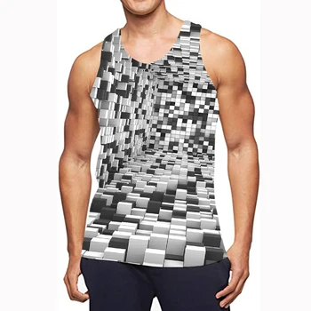 

UNEY Lightning Tank Top For Men Graphic US Size 3D Sleeveless Vest Sports Stripe Gym Cool Tops 2020 New