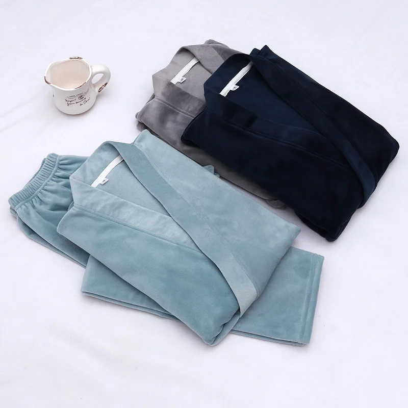 

Япония Стиль мягкий Мор-острова флисовые пижамные брюки для мальчиков; Комплект женской и Пижамы для мужчин кимоно, юката, банный халат, ночная рубашка, одежда для отдыха