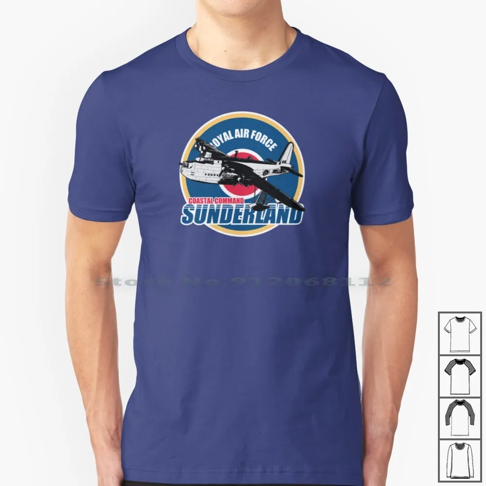 Maglietta Corta 100% Cotone Raf Royal Air Force Coastal Command Patrol Bomber Raf Coastal Command Short S 25 Flying Porcupine Ww2