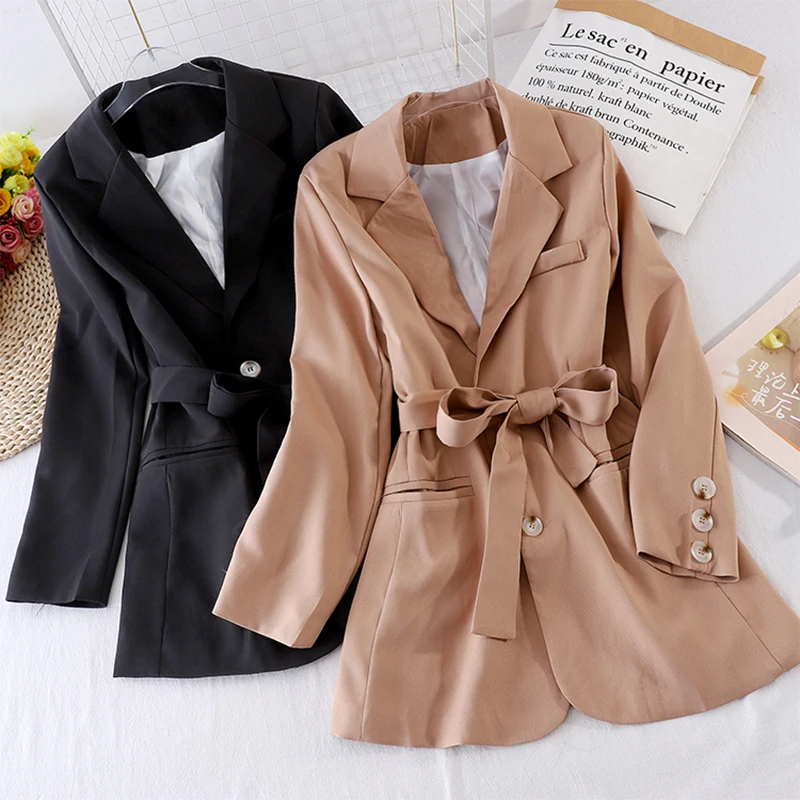 Women Blazer 2020 Formal Blazers Lady Office Work Suit Pockets Jackets Coat Two Buttons Slim Wiast Women Blazer Femme Jackets