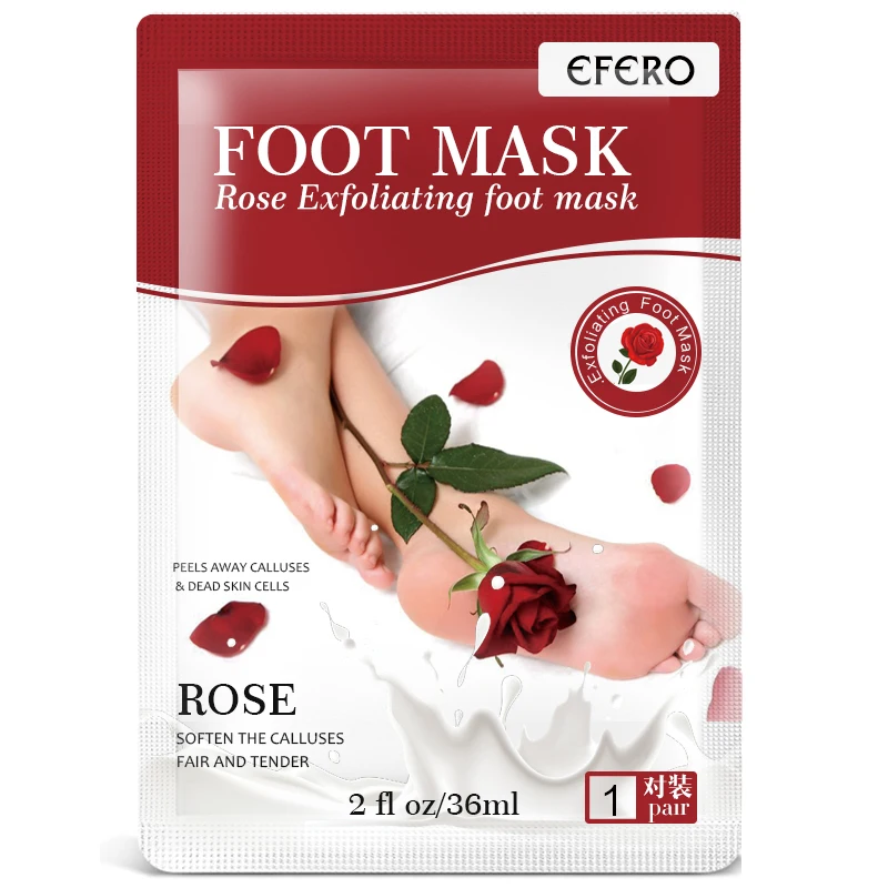 Маска для ног EFERO Rose отшелушивающая маска и пяток удаления омертвевшей кожи