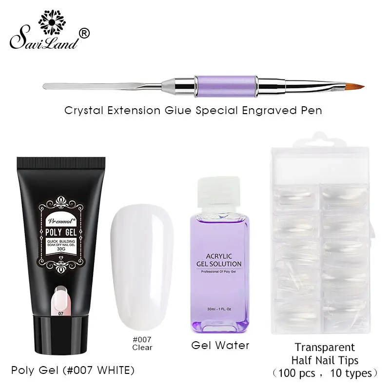 clear gel set Soak off 4 шт./компл. поли набор гелевых УФ-строитель поли-гель, быстро сохнут, дизайн ногтей натуральных ногтей для снижения стоимости продавец, быстрая - Цвет: clear gel set