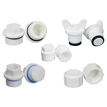 

4pcs PVC pipe Screw Plug 1/2 "3/4" 1 "Male Thread Tube Waterstop End Cap cover with Gasket Ring plumbing fittings connector