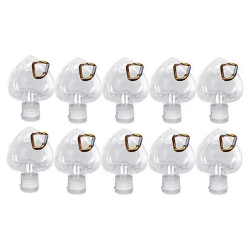 

10pcs Heart Shape 50ml Plastic Bottles With Key Ring Portable Practical Travel Perfume Atomiser Empty