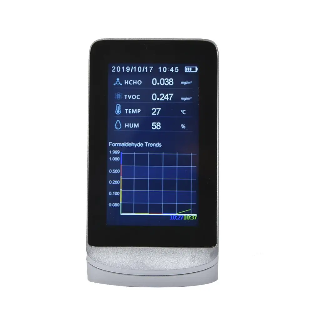 

PM2.5 Detector Gas Analyzer Air Quality Monitor Digital Testing Appliance For Supervising Formaldehyde TVOC PM2.5 PM10 HCHO