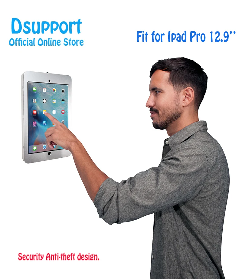 Apto para Ipad Liga de Alumínio Expositor com Fechadura Polegada Tablet Wall Mounted Anti Roubo Design Segurança Pro 12.9 pc