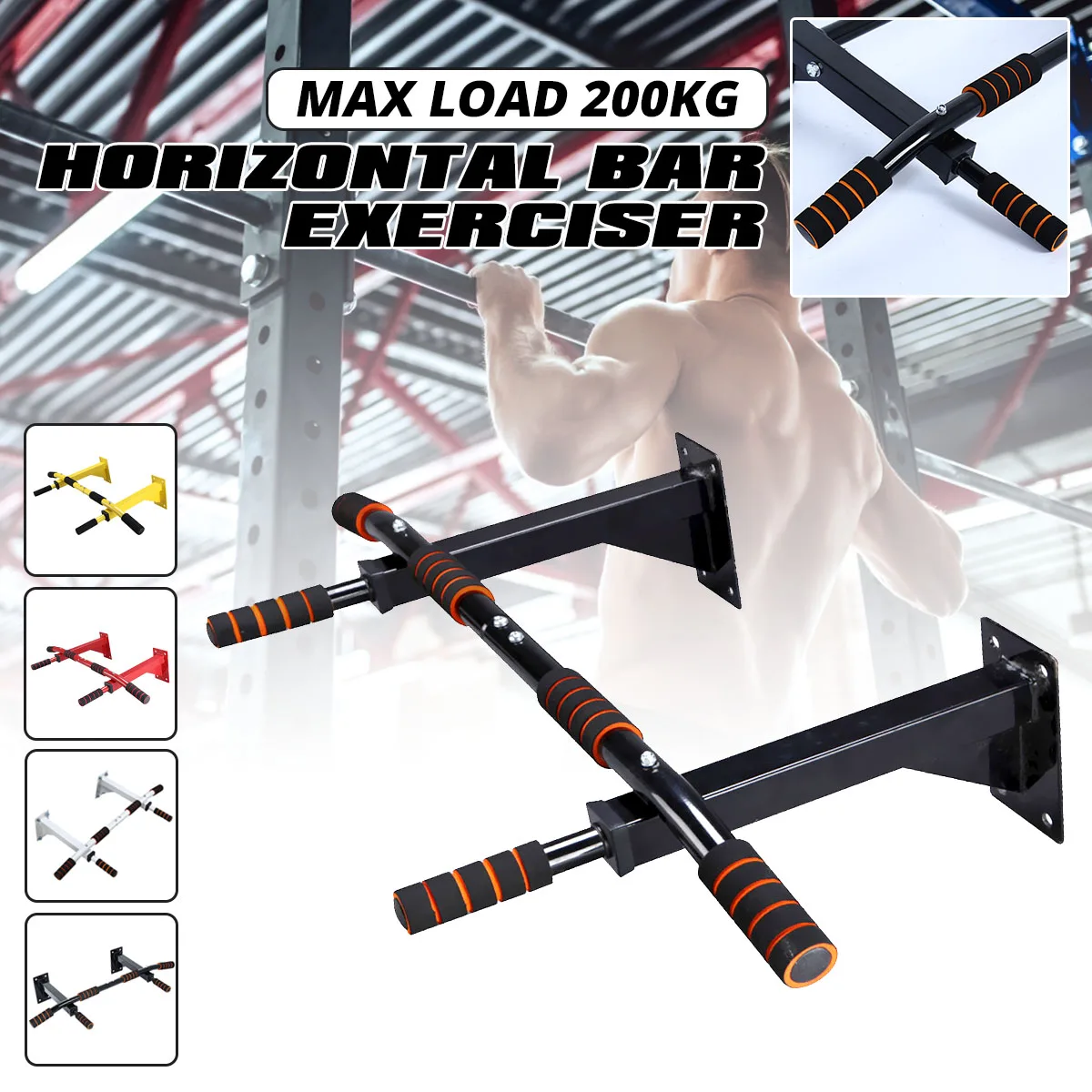 

Door Horizontal Bars Steel 200kg Home Gym Workout Chin push Up Pull Up Training Bar Sport Fitness Sit-ups Equipments Heavy Duty