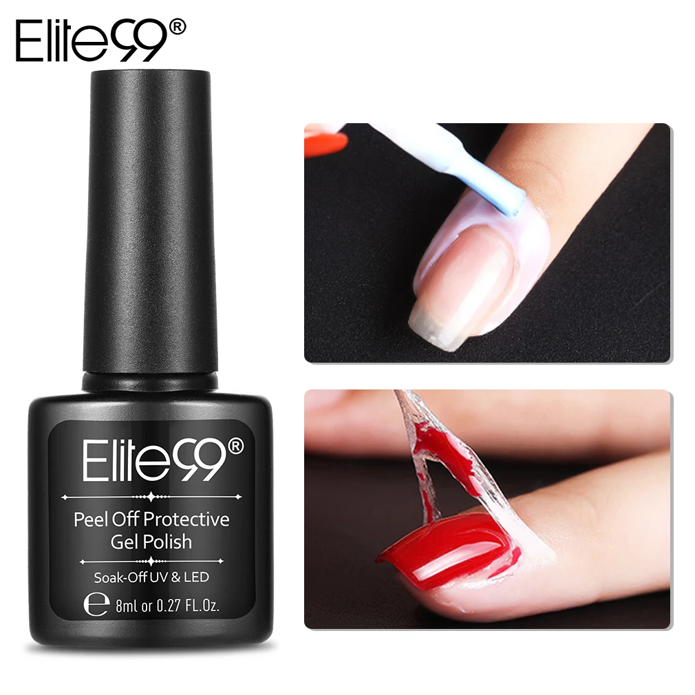 Elite99 8 мл защита от шелушения ногтей лак для маникюра Легкая очистка быстрая обработка кожи пальцев жидкая лента для ногтей латексный белый розовый