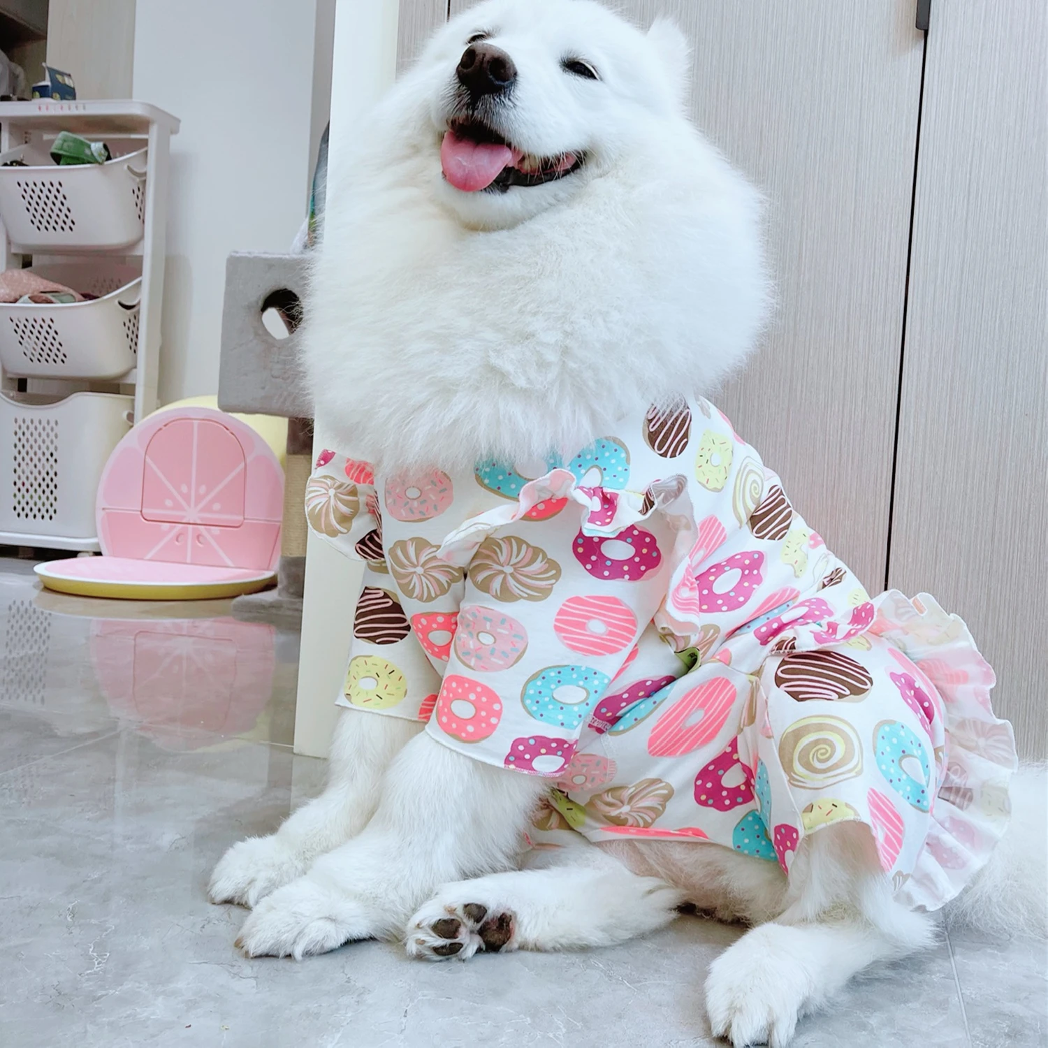 

Pets Products Fashion Cute Big Dogs Clothes Summer Retriever Samoyed Jumpsuit