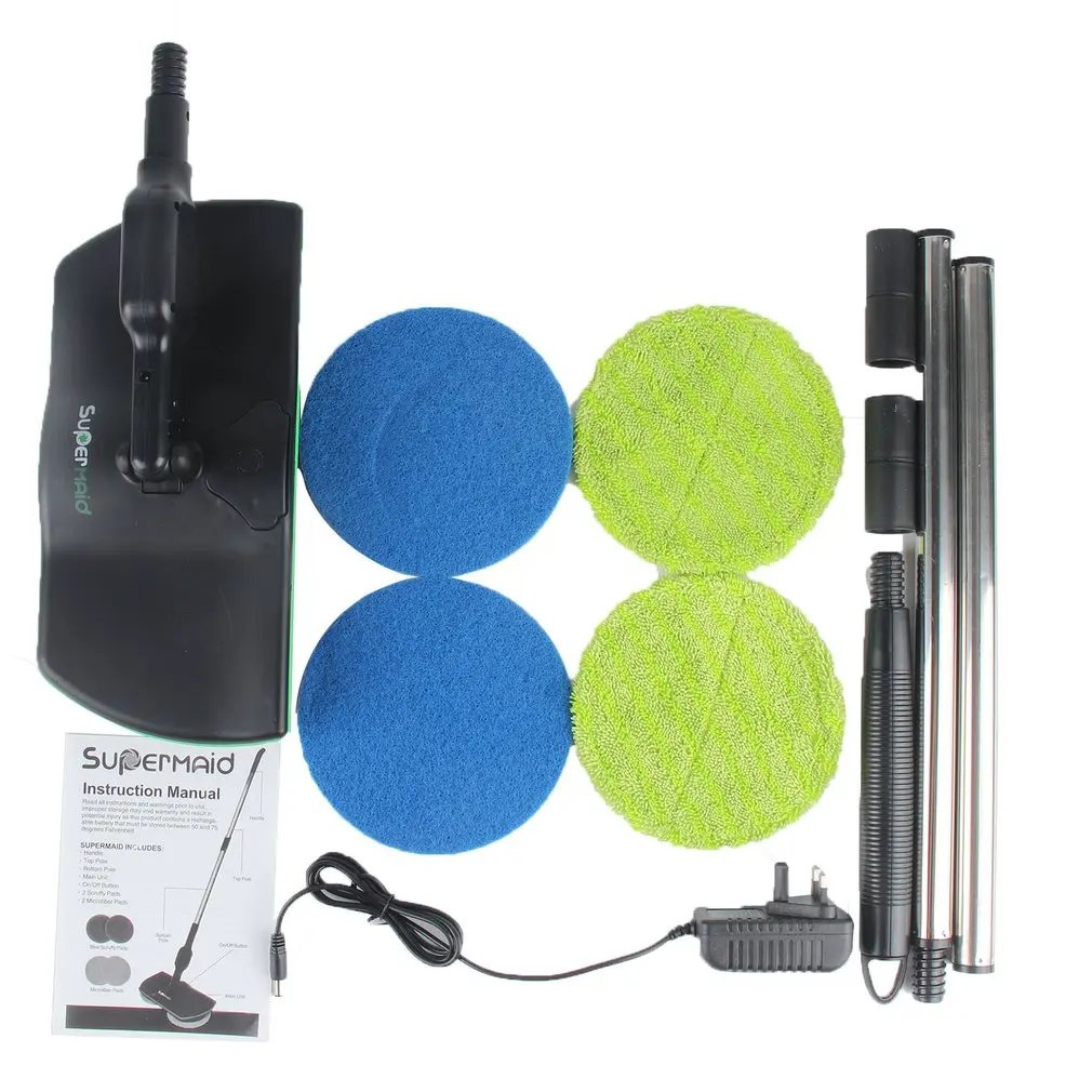 

Household Rechargeable All-Round Rotation Cordless Floor Cleaner Scrubber Polisher Electric Rotary Mop Microfiber Cleaning Mop