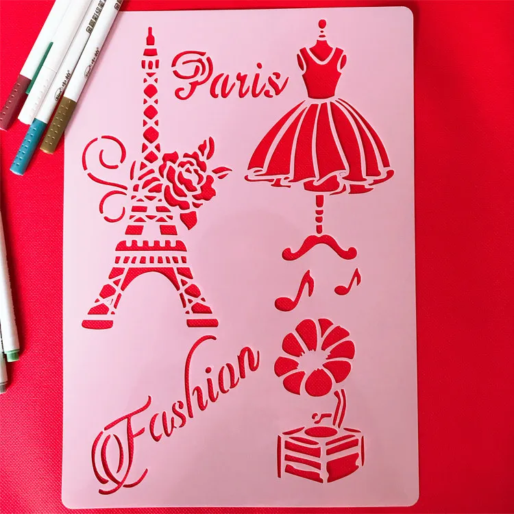 

Creative Painted Template Hollow out Shouchao Bao Painting Template Theme Lace Ruler DIY Cool Album Design Mould