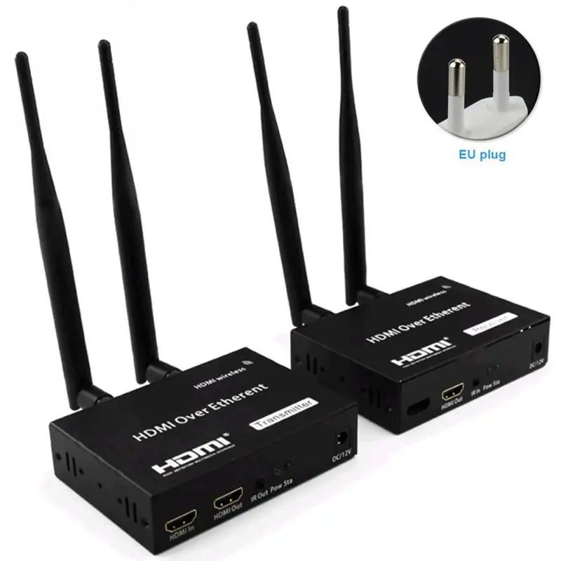 200 м HDMI удлинитель аудио видео профессиональный беспроводной приемник портативный электронный ТВ адаптер петля Out передатчик набор домашний wifi - Цвет: EU PLUG