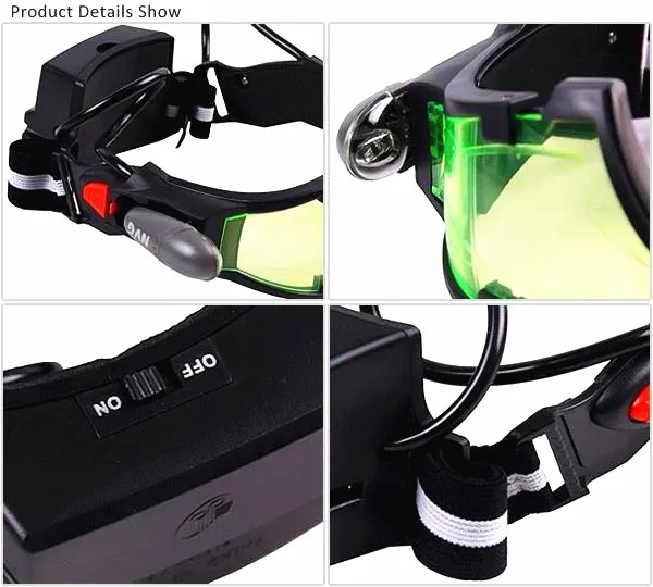 Night Vision Goggles Glasses Eyeshield Elastic Protect Children Band Toy Eye Light Waterproof Glasses Binoculars Sporting Goods