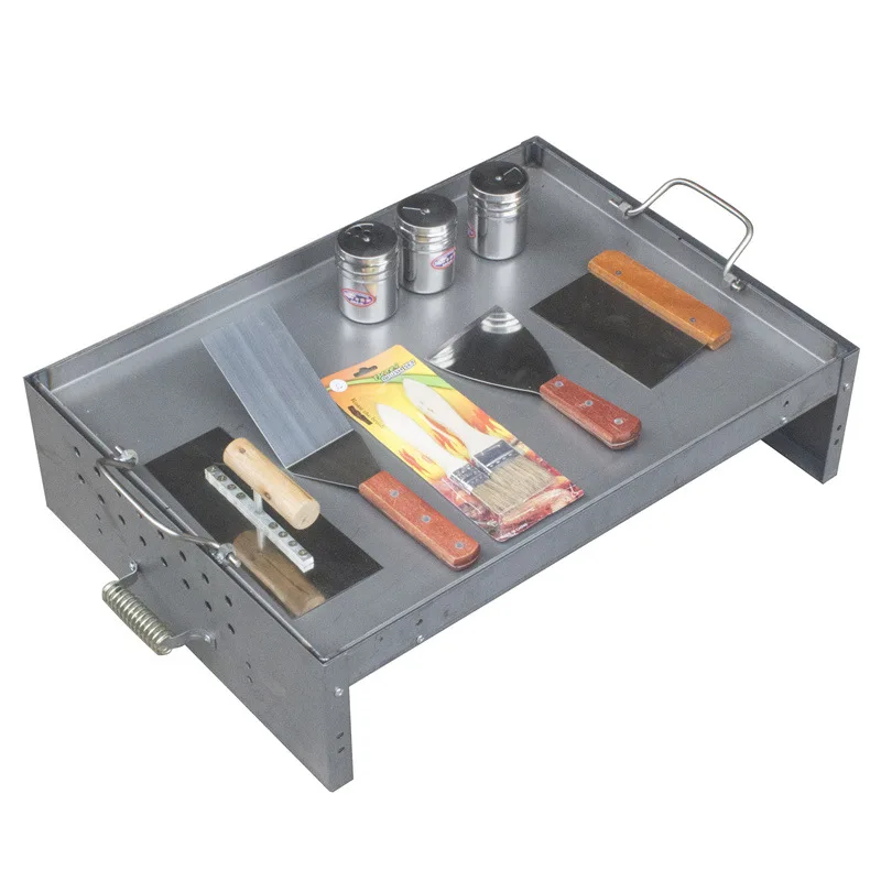 

Butterfly Roasted Barbecue Machine Equipment Iron Plate with Seat Squid Griddle Grasping Cake Tofu Grilled Cold Noodles Irrigati