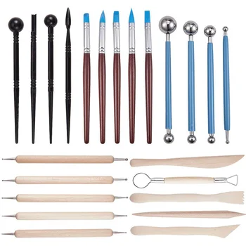 

Ball Stylus Dotting Modeling Tools Pottery Carving Tool Set -Shapers, Modeling Tools & Wooden Sculpture Knife(23Pcs)