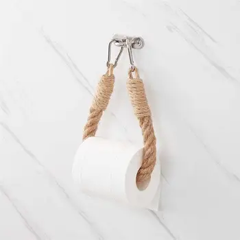 

Vintage Towel Hanging Rope Rope Hemp Rope Handmade Retro Tissue Holder Bathroom Storage Paper Hand Towel Dispenser