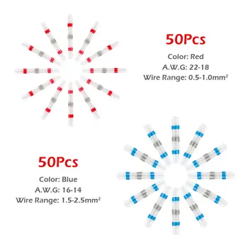 120 個 22-10AWG 熱収縮 M5 リングアイレット電線コネクタケーブルスプライス防水圧着バット端子キット盛り合わせ