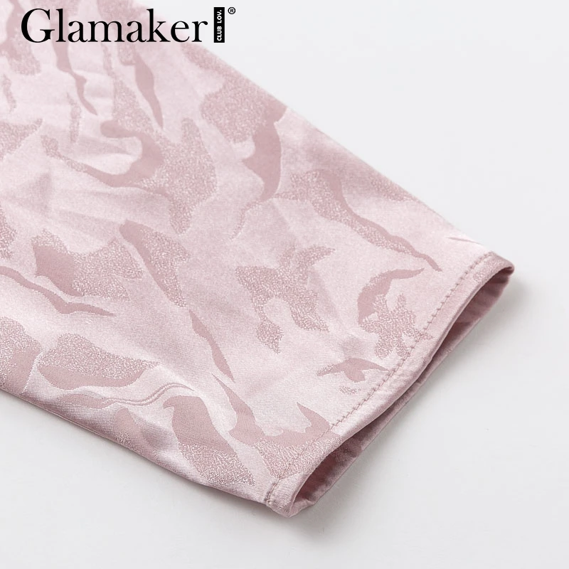 Glamaker жаккардовое атласное мини-платье с v-образным вырезом в стиле пэчворк с оборками элегантное облегающее платье с пышными рукавами Вечерние платья в стиле ретро на осень и зиму