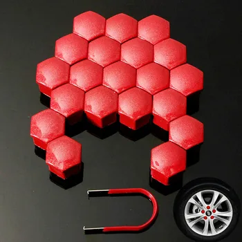 

20pcs Motor Auto Plastic Caps Bolts Head Covers Cap Hexagonal Wheel Nuts Protector with Keys Universal For Honda For VW For Audi