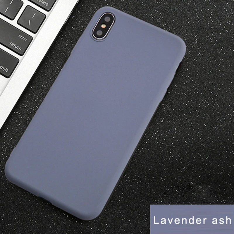 Lavender-ash Роскошный тонкий мягкий официальный силиконовый чехол для iphone 7 8 6S 6 Plus X XS 11 Pro Чехол для MAX XR для Apple iphone X 10 чехол Coque - Цвет: Lavender-ash