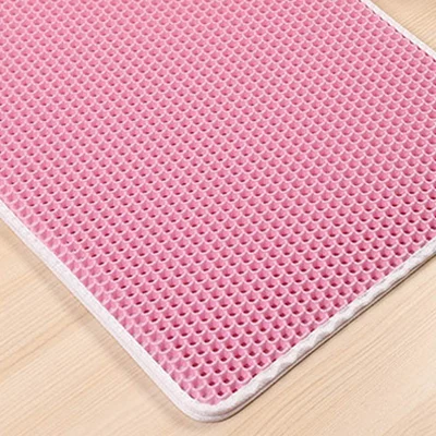 Pink Коврик для кошачьего туалета EVA двухслойный коврик для кошачьего туалета с водонепроницаемым дном нескользящий коврик для кошачьего туалета слой kattenmand - Цвет: Pink