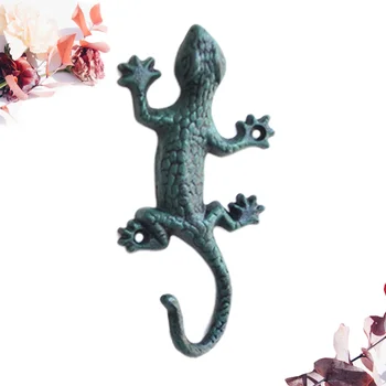 

1pc Gecko Design Hook Iron Art Hook Wall-mounted Hanger Hanging Decoration for Home Shop Garden with 2pcs Screws and 2pcs Expans