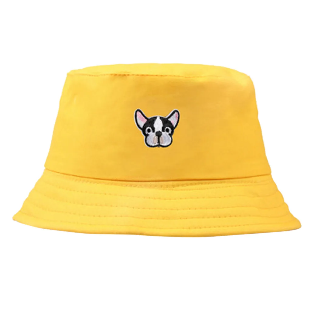 Модная Панамка для мальчиков и девочек, Повседневная Милая собачка, панамка с вышивкой, летняя Складная Рыбацкая шляпа, солнцезащитная Кепка, L58 - Цвет: H